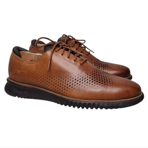 Cole Haan 2.Zerogrand Laser Wingtip British Tan Leather Office Oxfords Sz 11